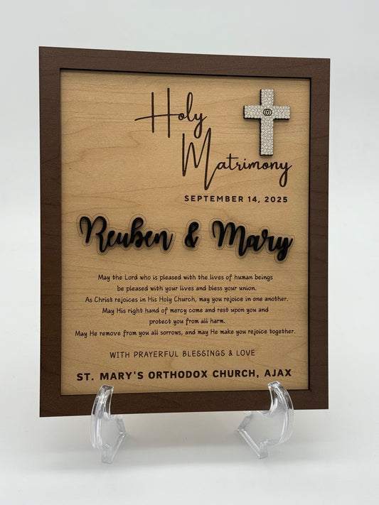 Personalized Christian Wedding Plaque