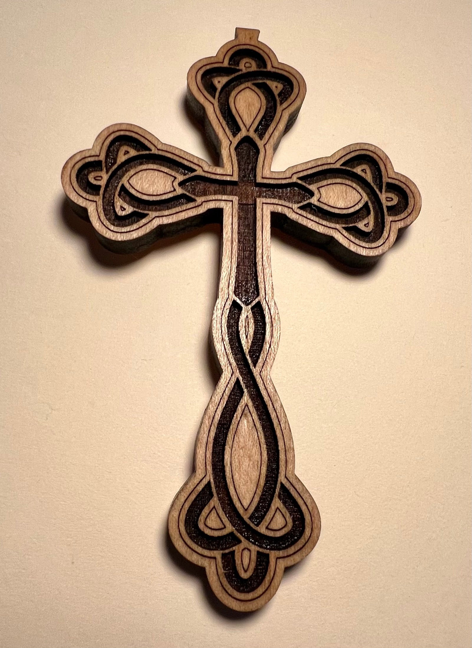 Wood sales cross necklace